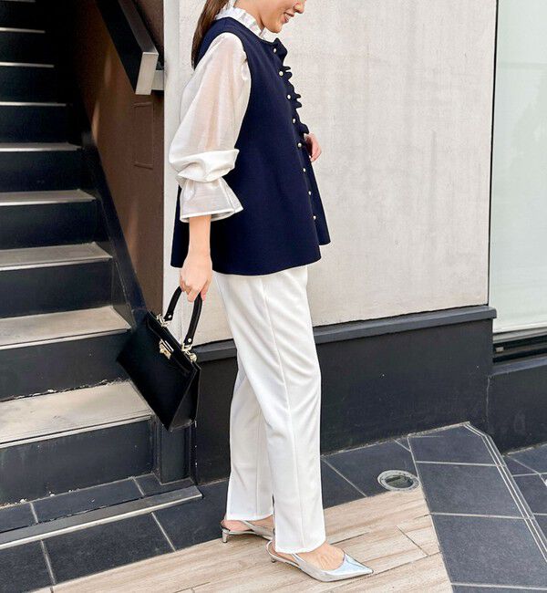 NOLLEY'S「【追加】《手洗い可能》フリル付きペプラムベスト」|ベスト・ジレ|