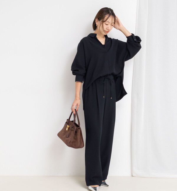 NOLLEY'S sophi「《セットアップ対応》ウォッシャブルダブルクロスサテンイージーワイドパンツ」|その他|