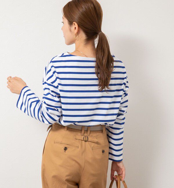 Rie Miller「BIGマリンボーダーボートネックプルオーバーカットソー」|Tシャツ・カットソー|