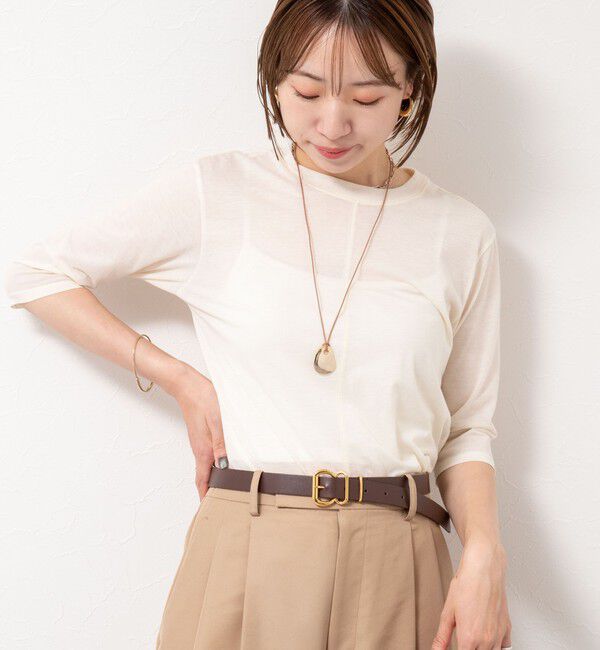 NOLLEY'S「綿ナイロンシアー6分袖プルオーバーカットソー」|Tシャツ・カットソー|