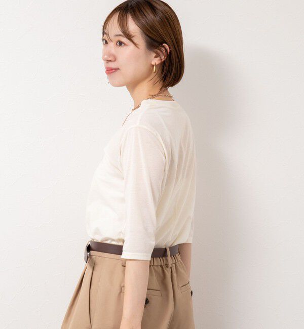 NOLLEY'S「綿ナイロンシアー6分袖プルオーバーカットソー」|Tシャツ・カットソー|