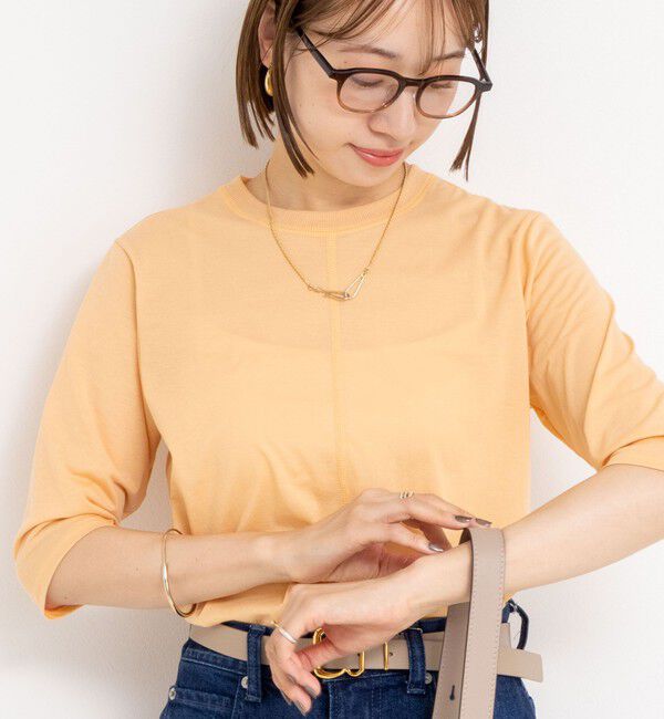 NOLLEY'S「綿ナイロンシアー6分袖プルオーバーカットソー」|Tシャツ・カットソー|