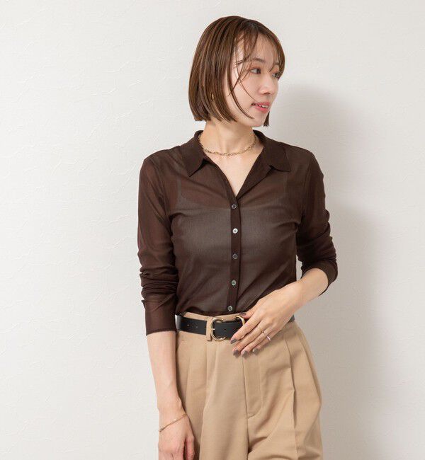 NOLLEY'S「チュール衿付きカットカーディガン」|カーディガン|