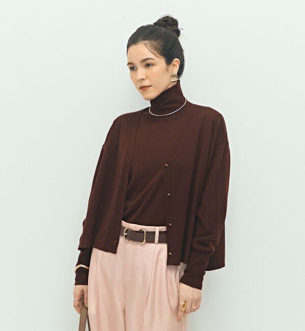 NOLLEY'S「《手洗い可能》《アンサンブル対応》18G天竺ゆったりVネックカーディガン」|カーディガン|