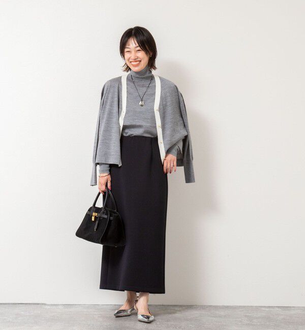 NOLLEY'S「《手洗い可能》《アンサンブル対応》18G天竺ゆったりVネックカーディガン」|カーディガン|