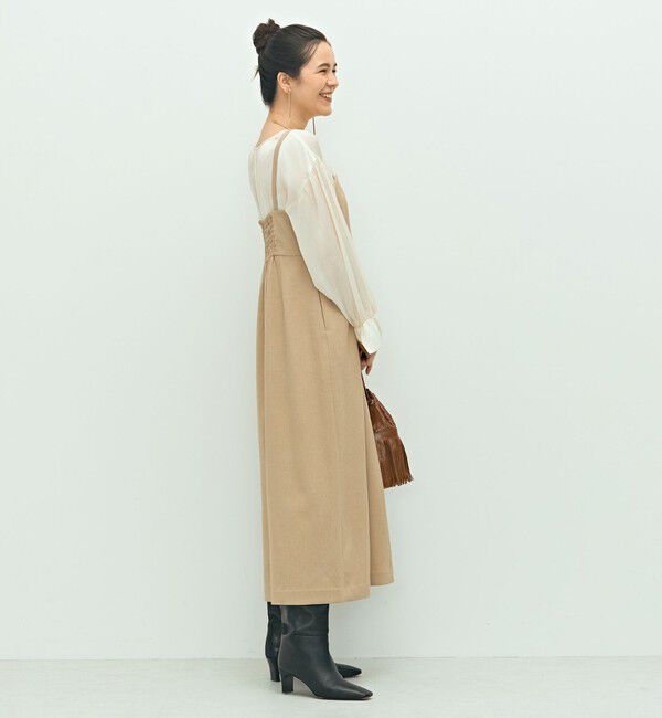 NOLLEY'S「ウォッシャブルウール調ストレッチキャミワンピース」|ワンピース|