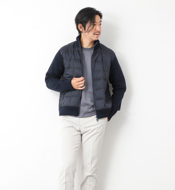 NOLLEY'S goodman「【TAION/タイオン】別注HI NECK DOWN JKT WITH SLEEVE KNIT 25AW」|ブルゾン・スタジャン|