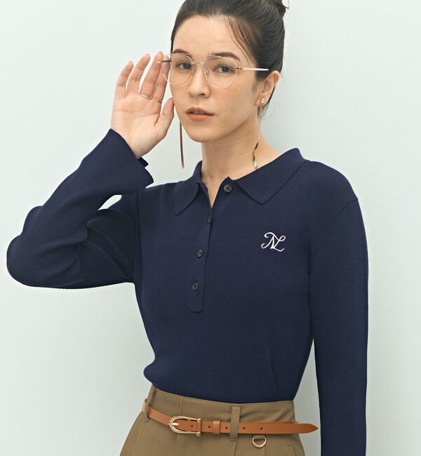NOLLEY'S「《手洗い可能》ポロ衿リブプルオーバーニット」|ニット・セーター|