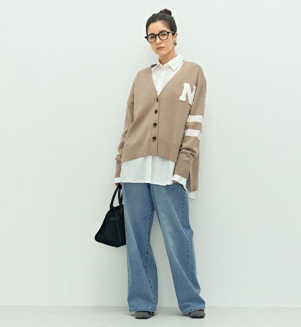 NOLLEY'S「《手洗い可能》レタードVネックニットカーディガン」|カーディガン|