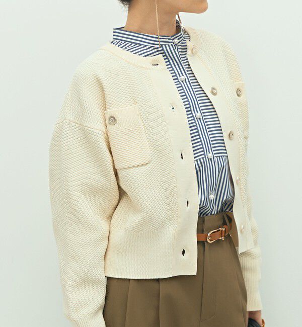 NOLLEY'S「《手洗い可能》鹿の子編みクルーネックカーディガン」|カーディガン|