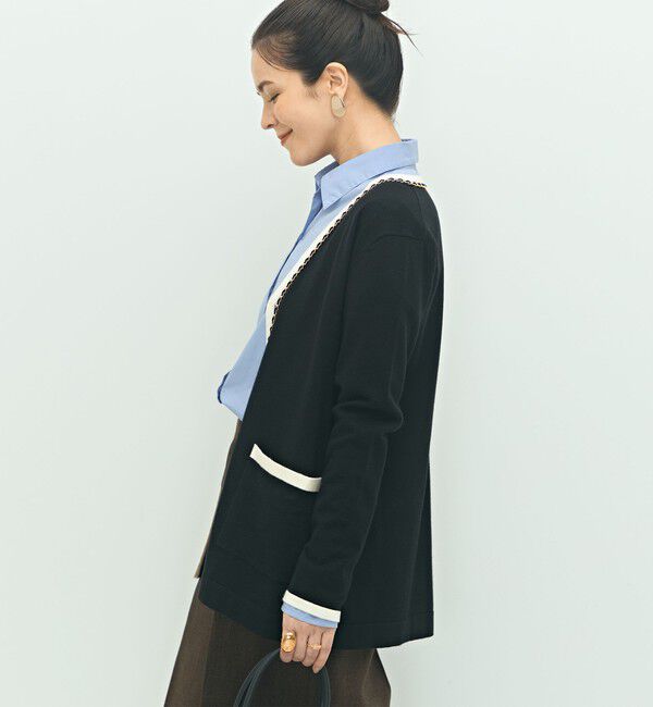 NOLLEY'S「チェーンブレード長めVネックカーディガン」|カーディガン|