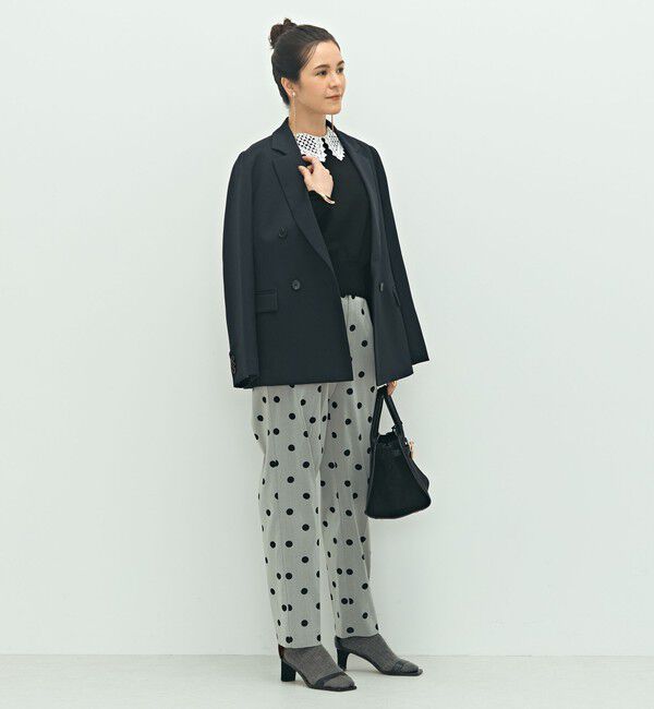 NOLLEY'S「ウォッシャブルストレッチドットジャガードテーパードパンツ」|その他|