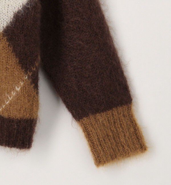 Laraaji「モヘアインターシャアーガイルVネックカーディガン」|カーディガン|