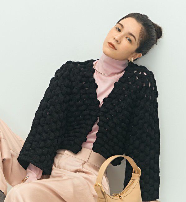 Laraaji「《手洗い可能》3D柄ボレロカーディガン」|カーディガン|