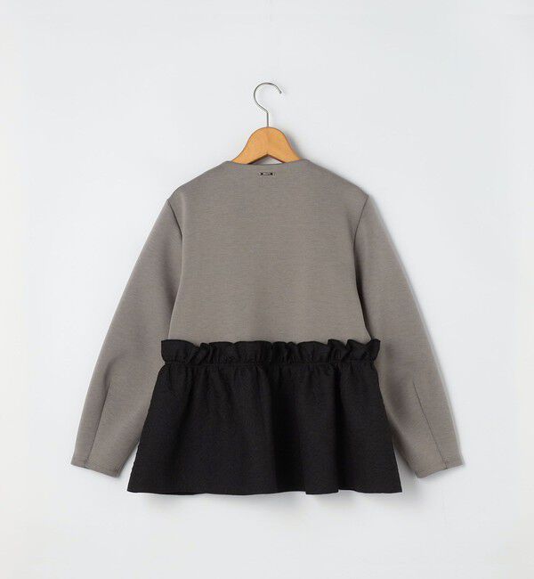 NOLLEY'S「《セットアップ対応》ウォッシャブルエアボールジャガードペプラムブルゾン」|ブルゾン・スタジャン|