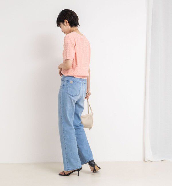 Rie Miller「《手洗い可能》《アンサンブル対応》モールヤーンミニケーブルプルオーバーニット」|ニット・セーター|