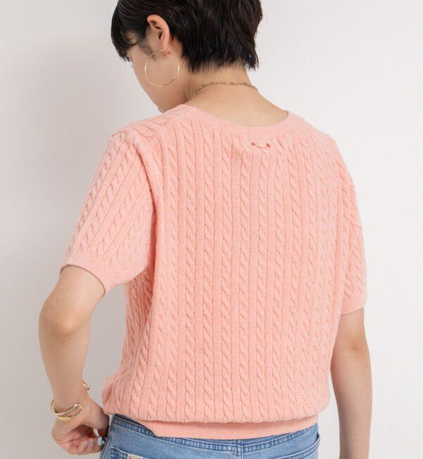 Rie Miller「《手洗い可能》《アンサンブル対応》モールヤーンミニケーブルプルオーバーニット」|ニット・セーター|