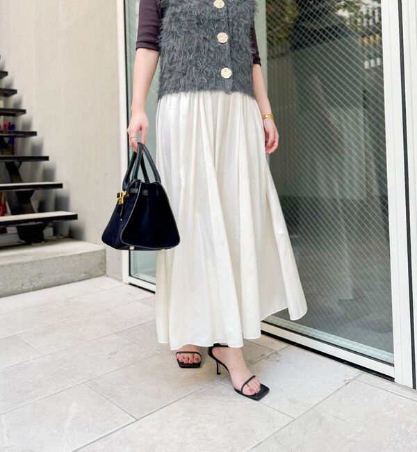 NOLLEY'S sophi「ウォッシャブルレザーサテンギャザースカート」|スカート|