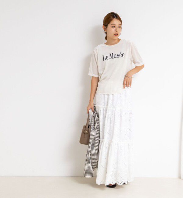 NOLLEY'S「シアートリコットベロアプリントTシャツ」|Tシャツ・カットソー|