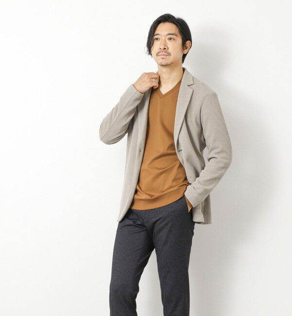 NOLLEY'S goodman「《ビジカジ対応》シルケットスムースドレスL/S V Tシャツ 25AW」|Tシャツ・カットソー|