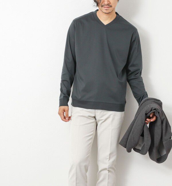 NOLLEY'S goodman「《ビジカジ対応》シルケットスムースドレスL/S V Tシャツ 25AW」|Tシャツ・カットソー|