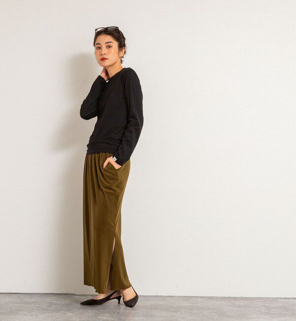 MAQWEL「【MAQWEL/マクウェル】ウォッシャブルベロアロングスカート」|スカート|