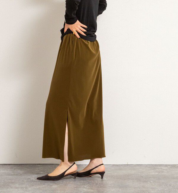 MAQWEL「【MAQWEL/マクウェル】ウォッシャブルベロアロングスカート」|スカート|