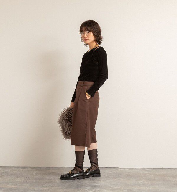 MAQWEL「【MAQWEL/マクウェル】ウォッシャブルベロアレイヤードトップス」|Tシャツ・カットソー|