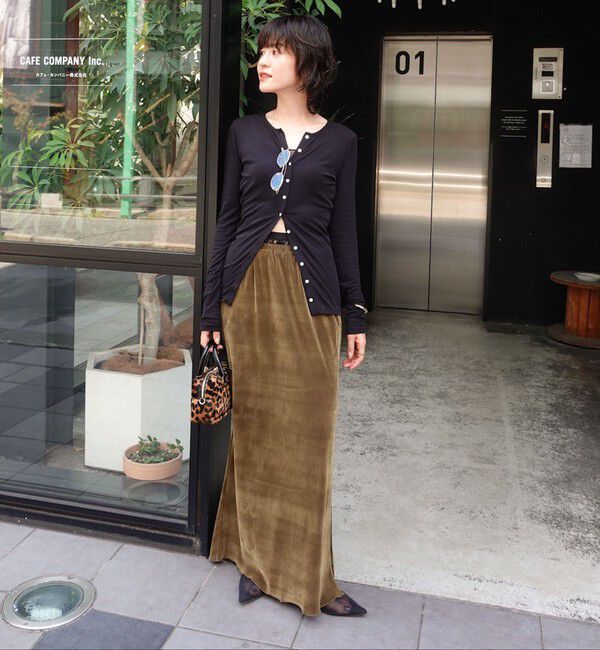 MAQWEL「【MAQWEL/マクウェル】ウォッシャブルベロア半袖シャツ」|シャツ・ブラウス|