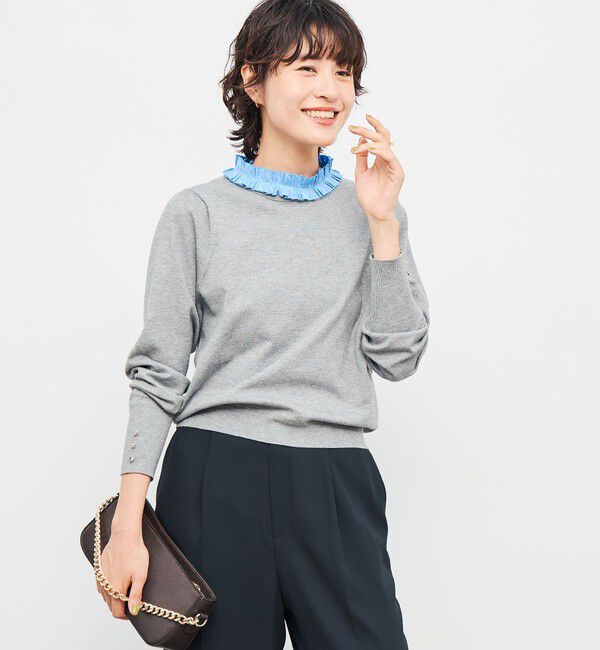 NOLLEY'S「プリーツ衿取り外しプルオーバーニット」|ニット・セーター|