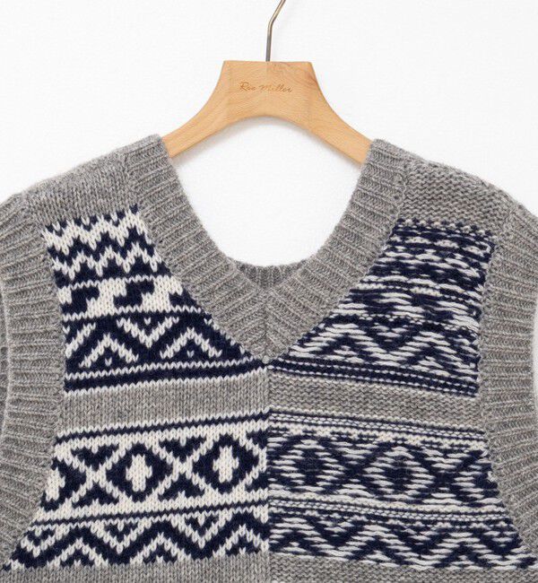 Rie Miller「ノルディック柄2WAYベスト」|ベスト・ジレ|