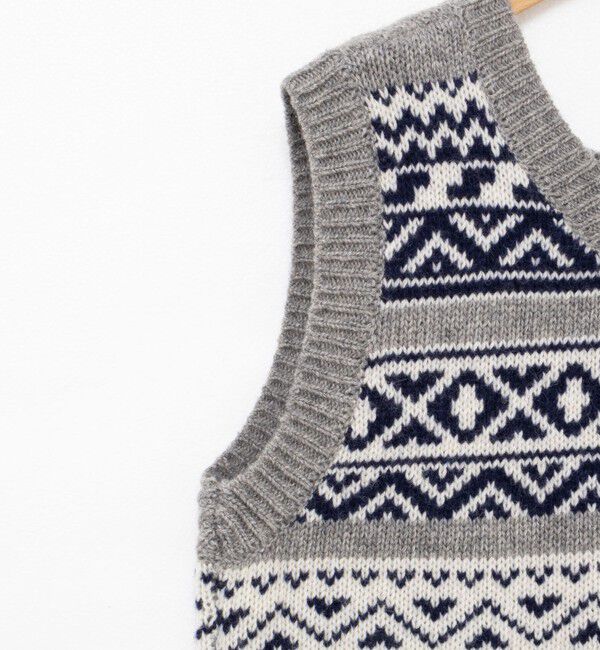 Rie Miller「ノルディック柄2WAYベスト」|ベスト・ジレ|