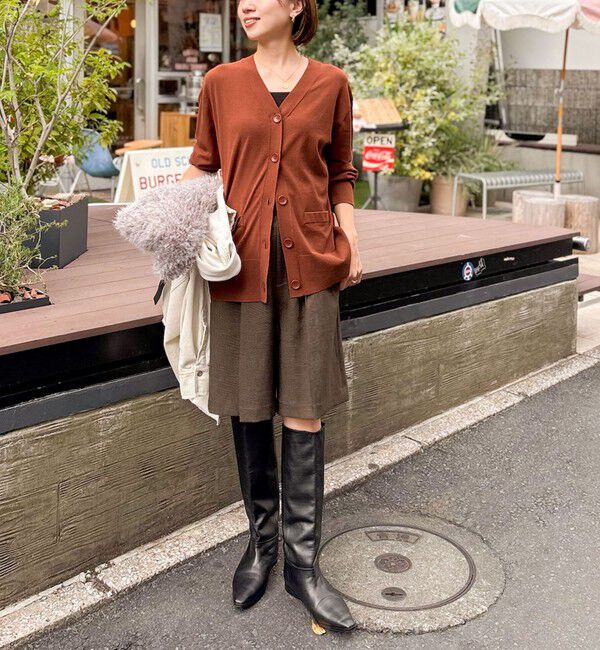 Rie Miller「《手洗い可能》《セットアップ対応》BIGシルエットVネックカーディガン」|カーディガン|