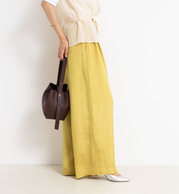 NOLLEY'S「ウォッシャブルクラッシュサテンワイドパンツ」|その他|