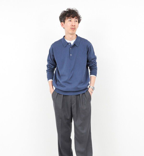 NOLLEY'S goodman「14G成型 ウォッシャブル NSN長袖ポロニット 25AW」|ニット・セーター|