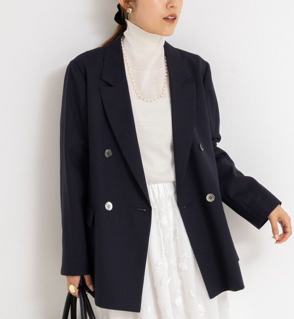 NOLLEY'S「ウォッシャブルダブルジャケット」|テーラードジャケット|ネイビー