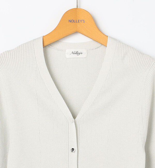 NOLLEY'S「《手洗い可能》リブ斜め柄Vネックカーディガン」|カーディガン|