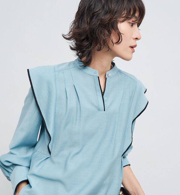 NOLLEY'S「ウォッシャブル配色パイピングブラウス」|シャツ・ブラウス|