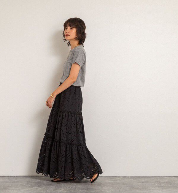 MAQWEL「【MAQWEL/マクウェル】《セットアップ対応》ウォッシャブルエンブロイダリーレーススカート」|スカート|