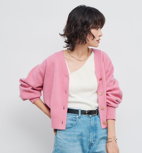 NOLLEY'S「5GノアリスVネックカーディガン」|カーディガン|ピンク
