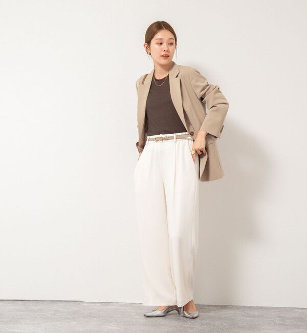 NOLLEY'S「ウォッシャブルバックサテンジョーゼットイージーパンツ」|その他|