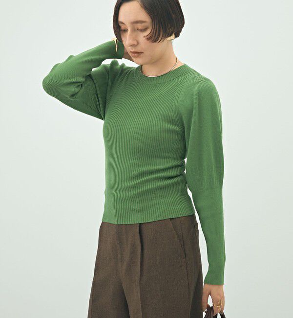 NOLLEY'S「《手洗い可能》リブパフスリーブプルオーバーニット」|ニット・セーター|