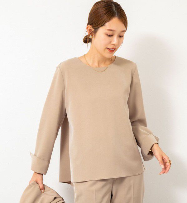 NOLLEY'S「《セットアップ対応》ウォッシャブルストレッチギャババックフレアブラウス」|シャツ・ブラウス|