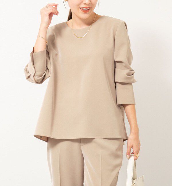 NOLLEY'S「《セットアップ対応》ウォッシャブルストレッチギャババックフレアブラウス」|シャツ・ブラウス|