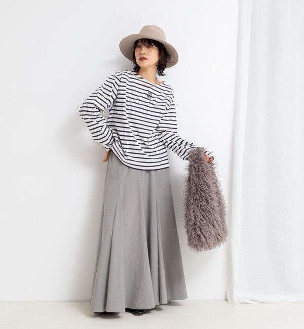 NOLLEY'S「nolnolウォッシャブルMVSシルケットボーダーT」|Tシャツ・カットソー|