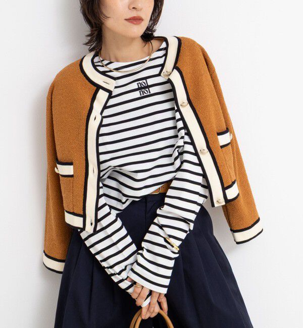 NOLLEY'S「nolnolウォッシャブルMVSシルケットボーダーT」|Tシャツ・カットソー|ホワイト系その他3