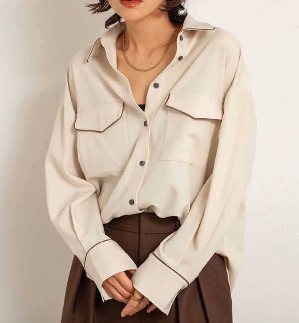 MAQWEL「【MAQWEL/マクウェル】パイピングシャツ」|シャツ・ブラウス|