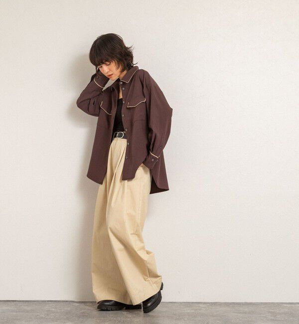 MAQWEL「【MAQWEL/マクウェル】パイピングシャツ」|シャツ・ブラウス|