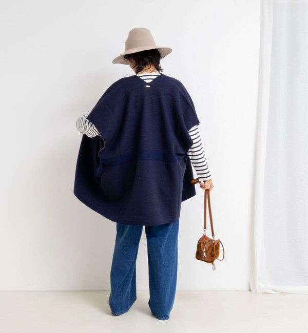 Rie Miller「バイカラー強縮ニットショール」|ニット・セーター|