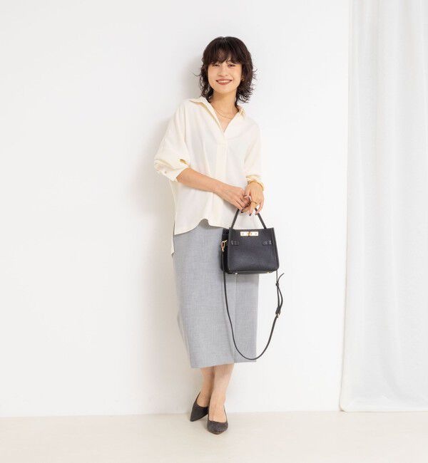 NOLLEY'S sophi「《morisachiシリーズとセットアップ対応》ウォッシャブルダブルサテンスキッパーブラウス」|シャツ・ブラウス|